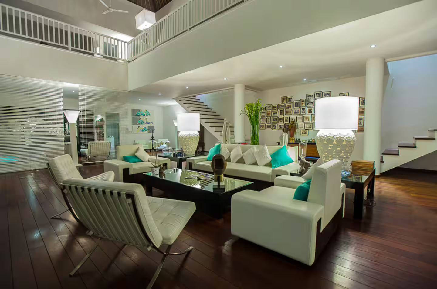 Open-plan living room overlooking the tropical garden